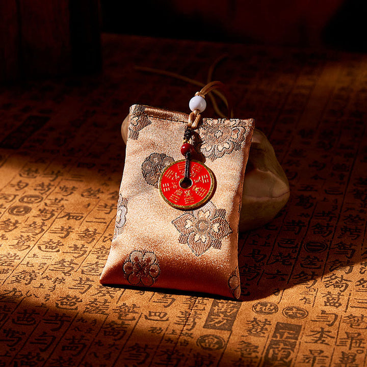 Buddha Stones, Berggeister, Geld ausgeben, Jacquard-Stickerei, Beutel, Segen, Hängende Dekoration - GELB - image 1