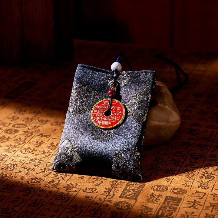 Buddha Stones, Berggeister, Geld ausgeben, Jacquard-Stickerei, Beutel, Segen, Hängende Dekoration - BLAU - image 5