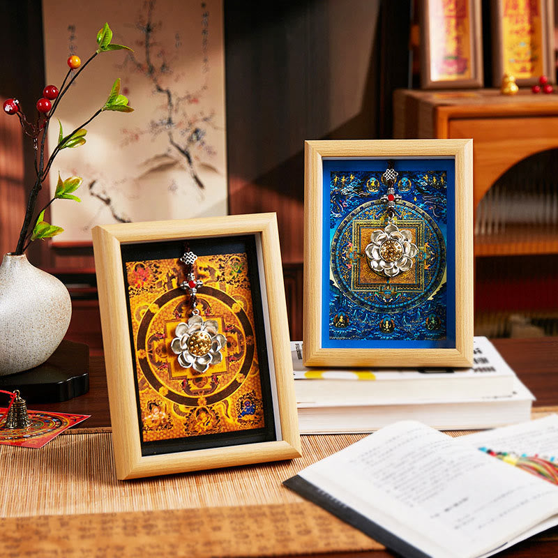 Buddha Stones, Lotus-Goldbarren, Thangka-Fotorahmen, Ornament, Heimdekoration - image 6