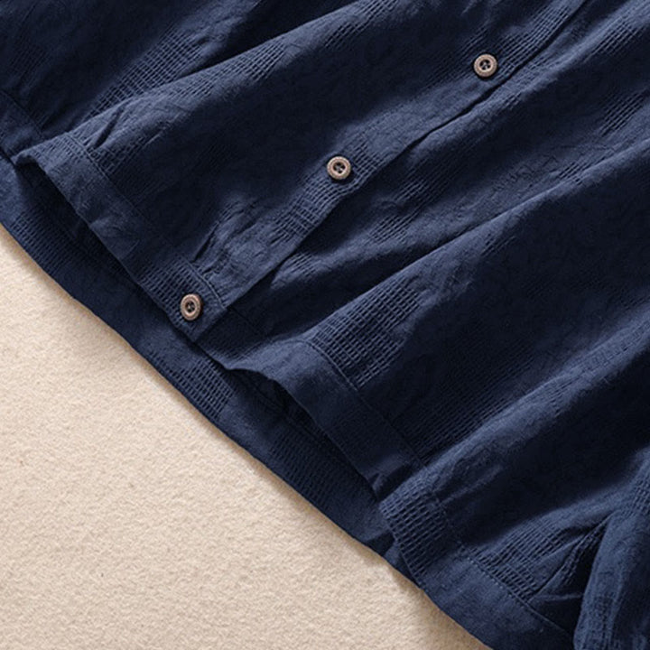 Buddha Stones Herbst-Jacquard-Hoodie mit Knöpfen, langärmelig, aus Baumwolle, Damen - image 5