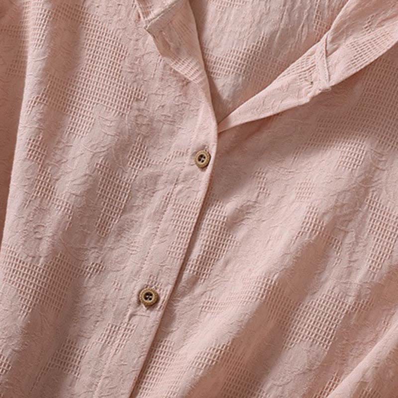 Buddha Stones Herbst-Jacquard-Hoodie mit Knöpfen, langärmelig, aus Baumwolle, Damen - image 12