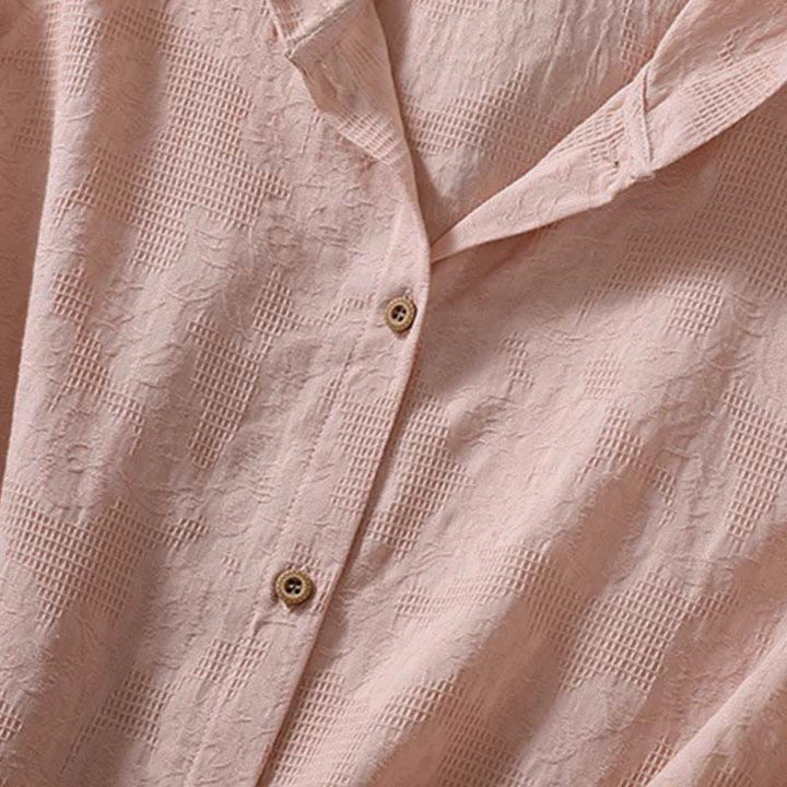 Buddha Stones Herbst-Jacquard-Hoodie mit Knöpfen, langärmelig, aus Baumwolle, Damen - image 12