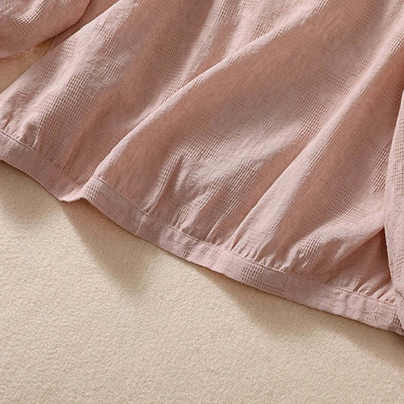 Buddha Stones Herbst-Jacquard-Hoodie mit Knöpfen, langärmelig, aus Baumwolle, Damen - image 15