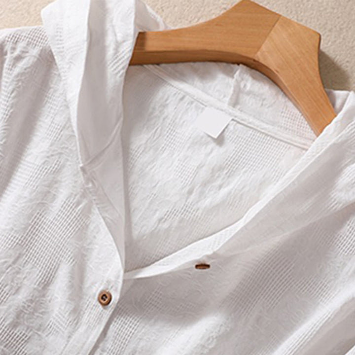 Buddha Stones Herbst-Jacquard-Hoodie mit Knöpfen, langärmelig, aus Baumwolle, Damen - image 21