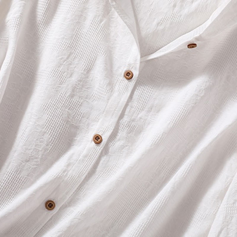 Buddha Stones Herbst-Jacquard-Hoodie mit Knöpfen, langärmelig, aus Baumwolle, Damen - image 23