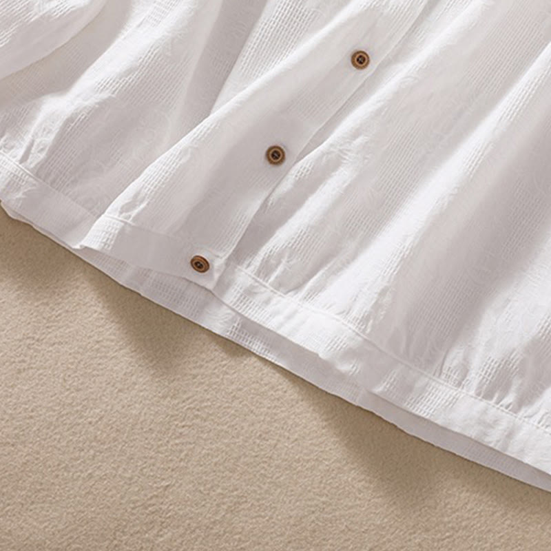 Buddha Stones Herbst-Jacquard-Hoodie mit Knöpfen, langärmelig, aus Baumwolle, Damen - image 25