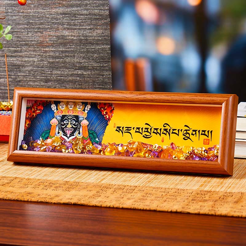 Buddha Stones, Om Mani Padme Hum, Buddha, goldener Barren, Thangka, Fotorahmen, Ornament, Heimdekoration - Stil 1 - Mitteldichte Faserplatte (9 x 30 x 4 cm) - image 0