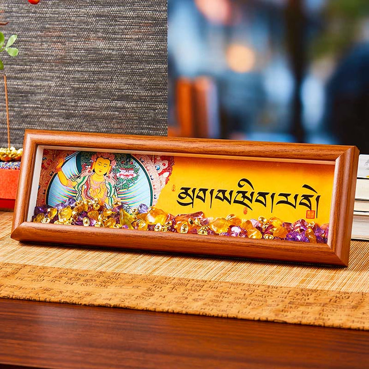 Buddha Stones, Om Mani Padme Hum, Buddha, goldener Barren, Thangka, Fotorahmen, Ornament, Heimdekoration - Stil4 - Mitteldichte Faserplatte (9 x 30 x 4 cm) - image 9