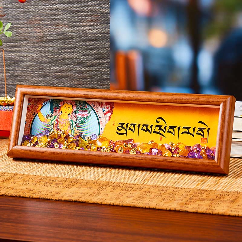 Buddha Stones, Om Mani Padme Hum, Buddha, goldener Barren, Thangka, Fotorahmen, Ornament, Heimdekoration - Stil4 - Mitteldichte Faserplatte (9 x 30 x 4 cm) - image 9