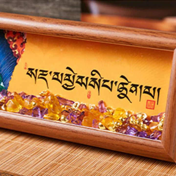 Buddha Stones, Om Mani Padme Hum, Buddha, goldener Barren, Thangka, Fotorahmen, Ornament, Heimdekoration - image 2