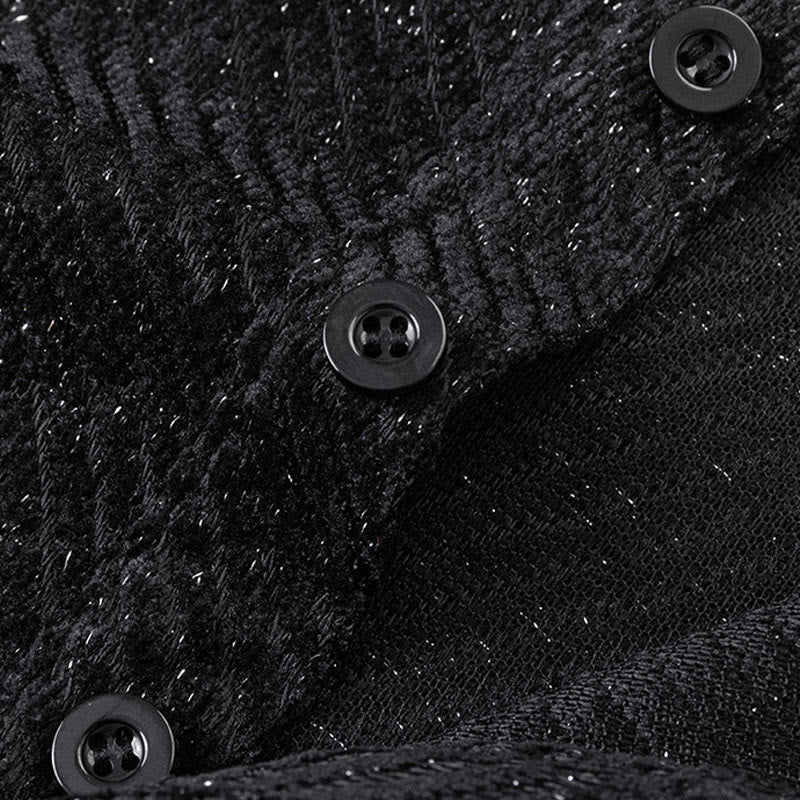 Buddha Stones Herbst-Sweatshirt mit Rundhalsausschnitt, Streifen und Knöpfen für Herren - image 7