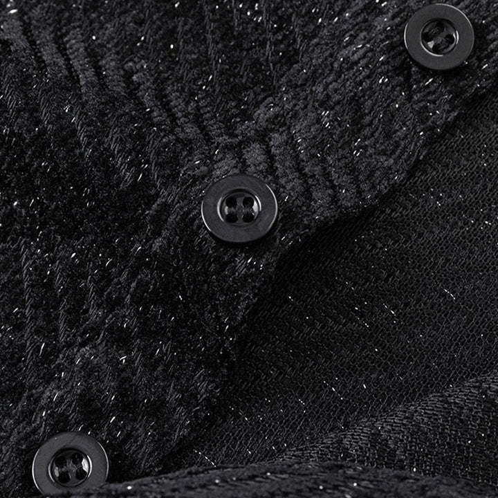 Buddha Stones Herbst-Sweatshirt mit Rundhalsausschnitt, Streifen und Knöpfen für Herren - image 7