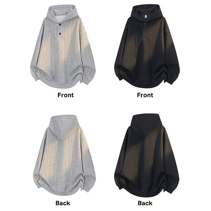 Buddha Stones ​​Herbst/Winter-Hoodie mit Knöpfen, gedrehtem Design und langen Ärmeln für Herren - image 13