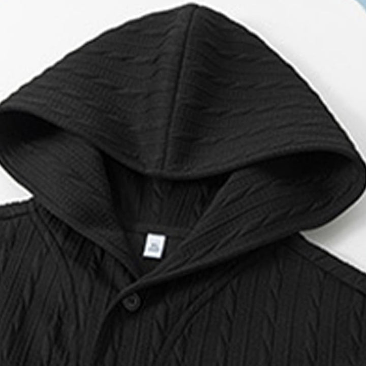 Buddha Stones ​​Herbst/Winter-Hoodie mit Knöpfen, gedrehtem Design und langen Ärmeln für Herren - image 10