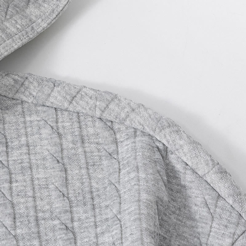 Buddha Stones ​​Herbst/Winter-Hoodie mit Knöpfen, gedrehtem Design und langen Ärmeln für Herren - image 3