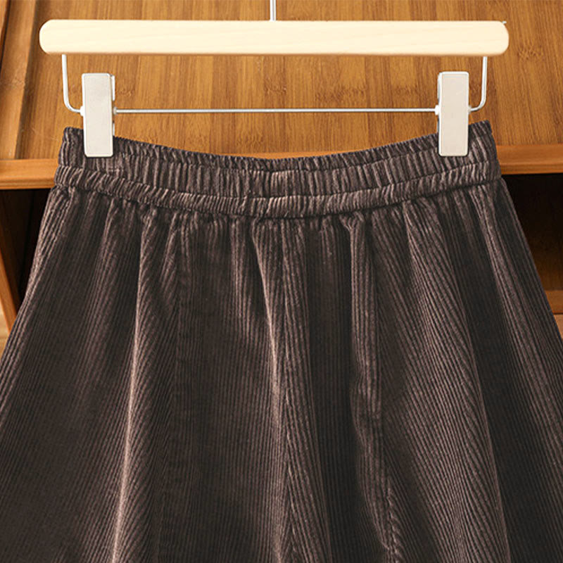 Buddha Stones Cordhose mit elastischem Bund, Damen, 7-8 Zoll lang, weites Bein, kurze Länge. - image 14