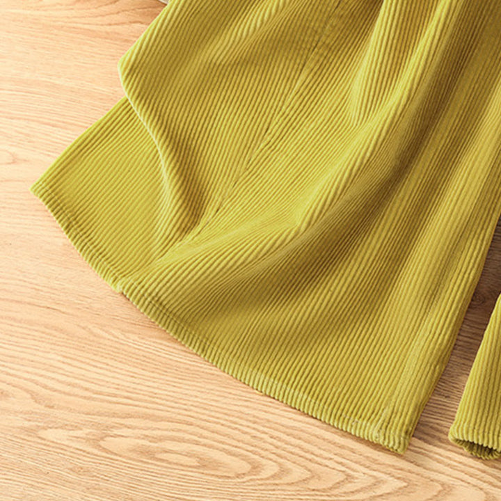 Buddha Stones Cordhose mit elastischem Bund, Damen, 7-8 Zoll lang, weites Bein, kurze Länge. - image 9