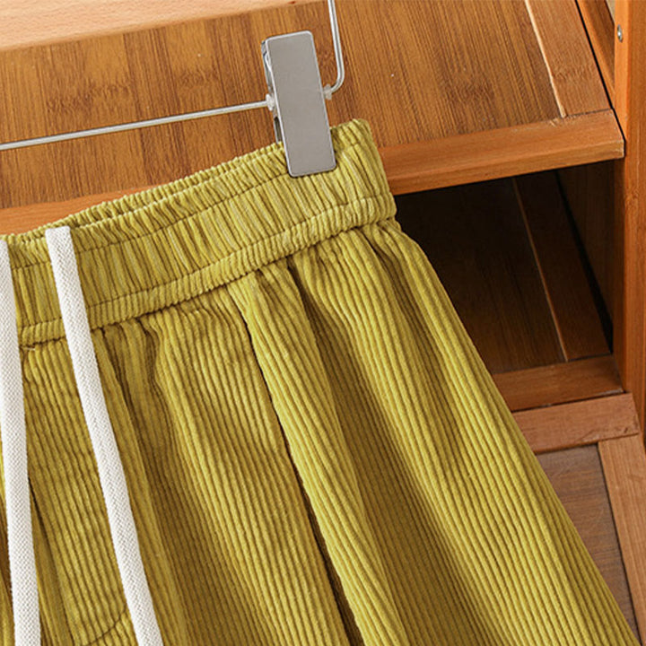 Buddha Stones Cordhose mit elastischem Bund, Damen, 7-8 Zoll lang, weites Bein, kurze Länge. - image 7