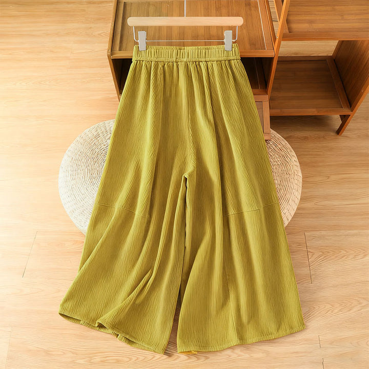 Buddha Stones Cordhose mit elastischem Bund, Damen, 7-8 Zoll lang, weites Bein, kurze Länge. - image 2