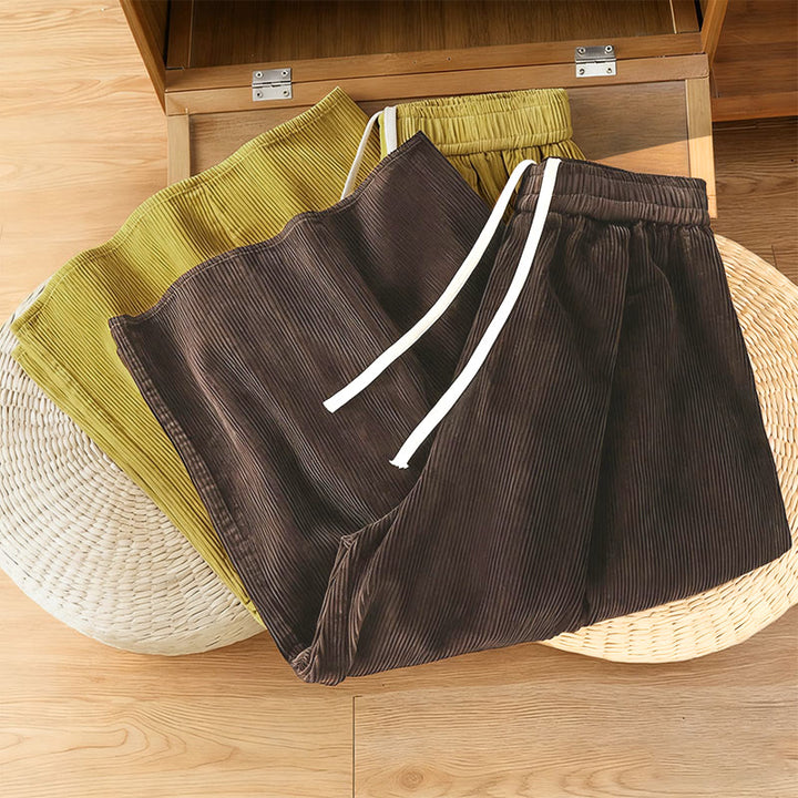Buddha Stones Cordhose mit elastischem Bund, Damen, 7-8 Zoll lang, weites Bein, kurze Länge. - image 18