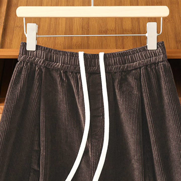 Buddha Stones Cordhose mit elastischem Bund, Damen, 7-8 Zoll lang, weites Bein, kurze Länge. - image 13