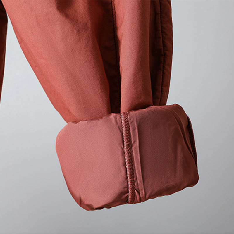 Buddha Stones Winter Elastischer Bund Baumwolle Thermohose Damen Cropped 7-8 Länge Haremshose mit Taschen - image 15