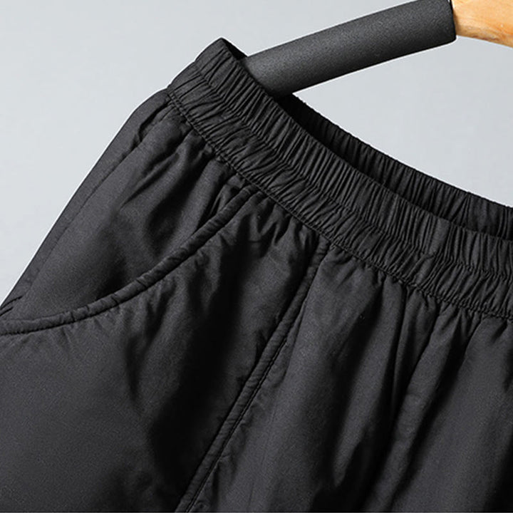 Buddha Stones Winter Elastischer Bund Baumwolle Thermohose Damen Cropped 7-8 Länge Haremshose mit Taschen - image 21