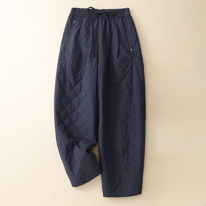 Buddha Stones Winter Lines Damen-Thermohose aus Baumwolle mit elastischem Bund, Kordelzug und Reißverschlusstaschen - SteelBlue - US 8-10, UK/AU 12-14, EU 40-42 (2XL) - image 0