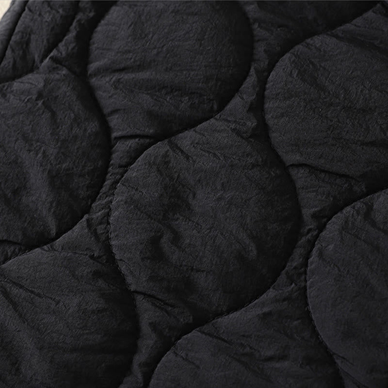 Buddha Stones Winter Curved Lines Elastischer Bund Kordelzug Patchwork-Karo Baumwoll-Thermohose für Damen mit Taschen - image 4