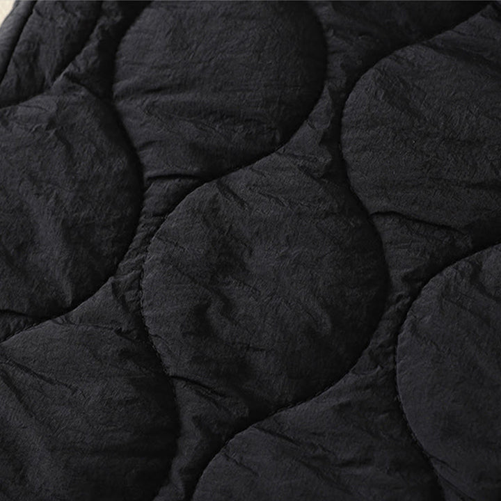 Buddha Stones Winter Curved Lines Elastischer Bund Kordelzug Patchwork-Karo Baumwoll-Thermohose für Damen mit Taschen - image 4