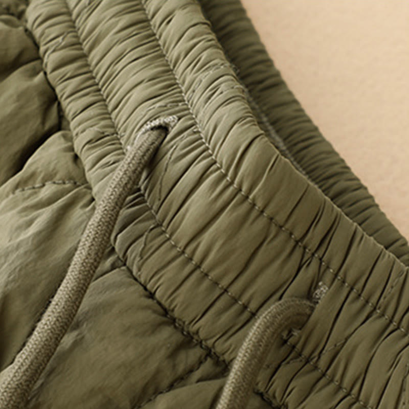 Buddha Stones Winter Curved Lines Elastischer Bund Kordelzug Baumwoll-Thermohose für Damen mit Taschen - image 4