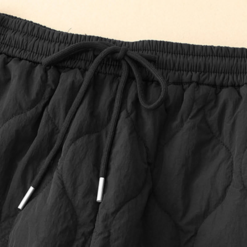 Buddha Stones Winter Curved Lines Elastischer Bund Kordelzug Baumwoll-Thermohose für Damen mit Taschen - image 12