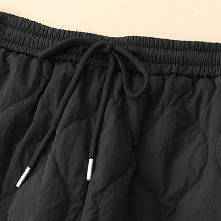 Buddha Stones Winter Curved Lines Elastischer Bund Kordelzug Baumwoll-Thermohose für Damen mit Taschen - image 12