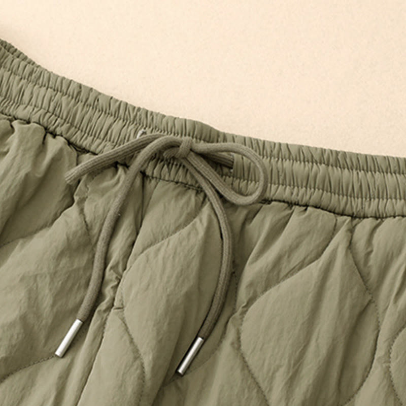 Buddha Stones Winter Curved Lines Elastischer Bund Kordelzug Baumwoll-Thermohose für Damen mit Taschen - image 3