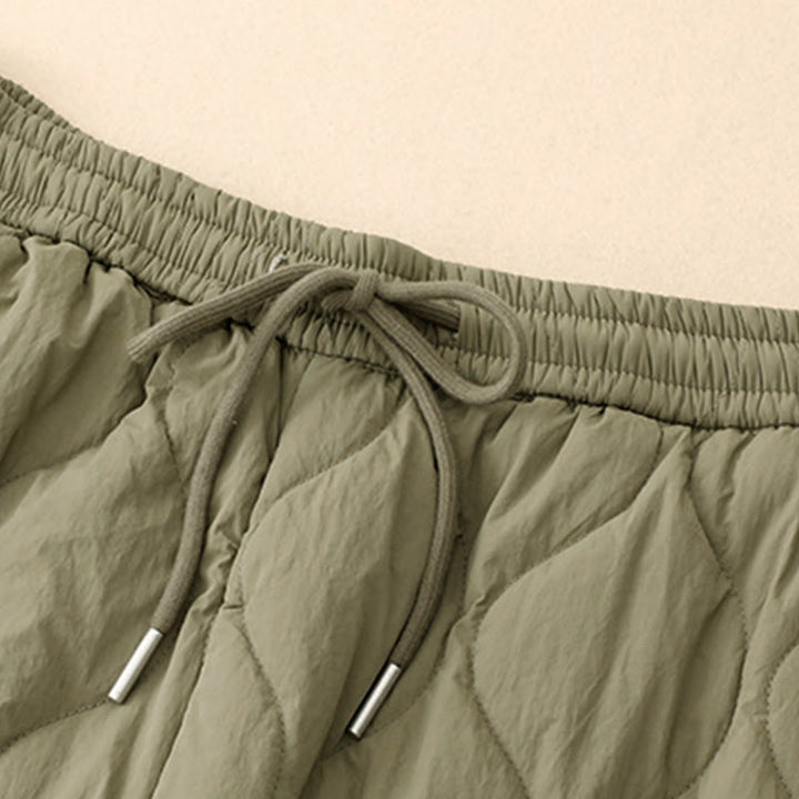 Buddha Stones Winter Curved Lines Elastischer Bund Kordelzug Baumwoll-Thermohose für Damen mit Taschen - image 3