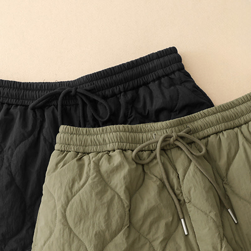 Buddha Stones Winter Curved Lines Elastischer Bund Kordelzug Baumwoll-Thermohose für Damen mit Taschen - image 19