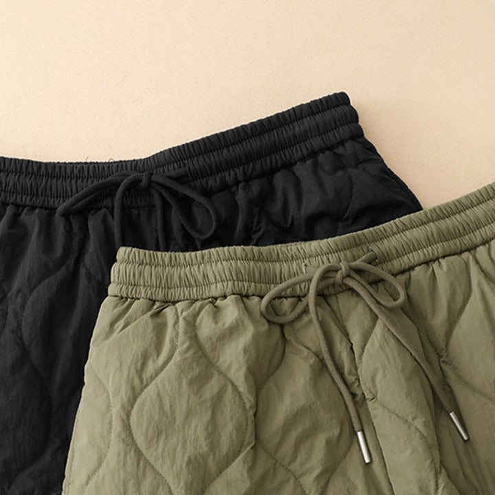 Buddha Stones Winter Curved Lines Elastischer Bund Kordelzug Baumwoll-Thermohose für Damen mit Taschen - image 19