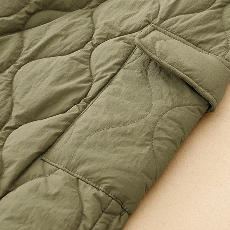 Buddha Stones Winter Curved Lines Elastischer Bund Kordelzug Baumwoll-Thermohose für Damen mit Taschen - image 6