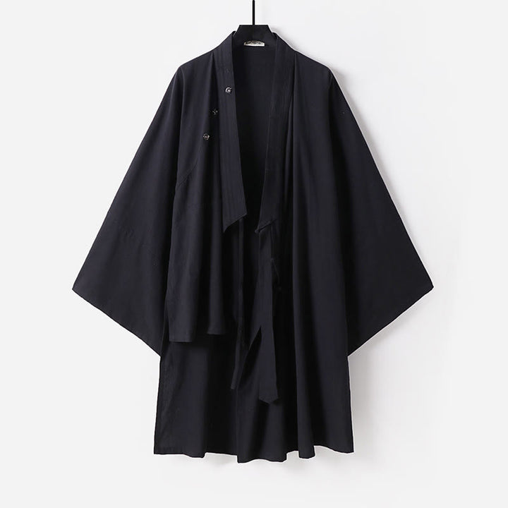 Buddha Stones ​​Wudang Traditionelle Tai Chi Zeremonie Dreiviertelärmel Taoistisches Herren-Langgewand - Schwarz - US/ UK/AU54, EU64 (9XL) - image 11