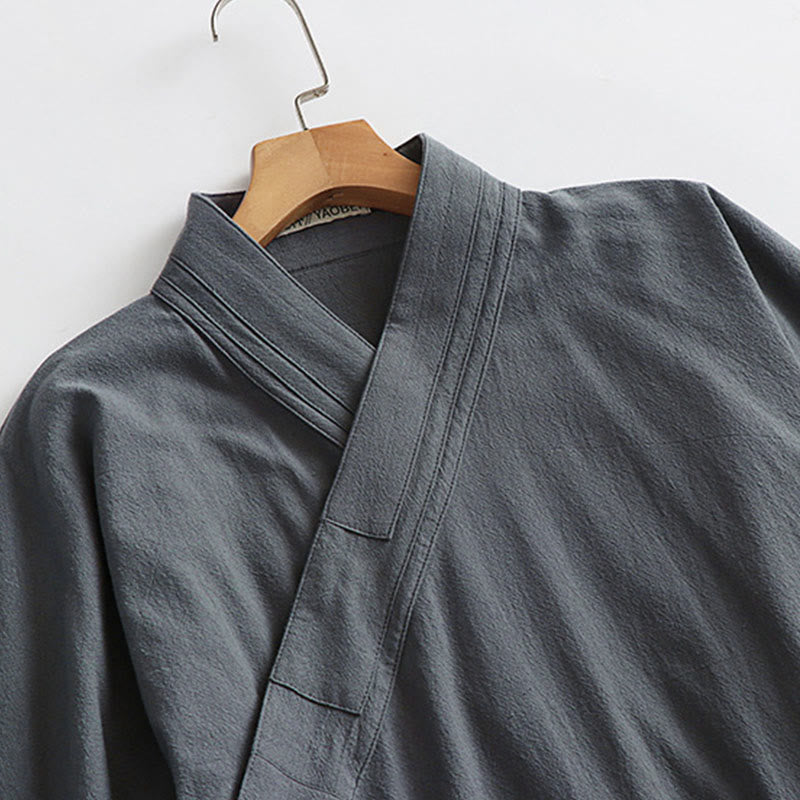 Buddha Stones ​​Wudang Traditionelle Tai Chi Zeremonie Dreiviertelärmel Taoistisches Herren-Langgewand - image 5