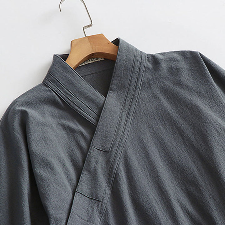 Buddha Stones ​​Wudang Traditionelle Tai Chi Zeremonie Dreiviertelärmel Taoistisches Herren-Langgewand - image 5