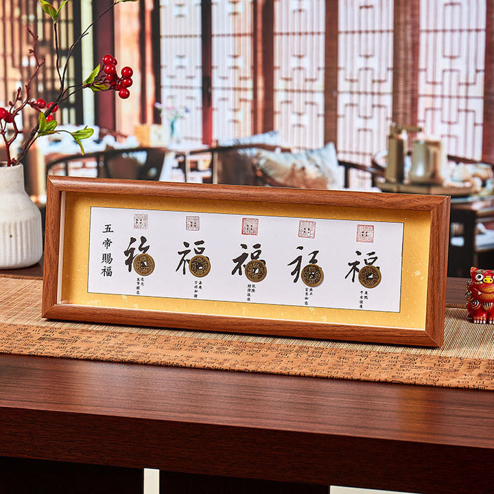 Buddha Stones, Fu-Figur, Fünf-Kaiser-Münzen, Glücks-Fotorahmen, Ornament, Heimdekoration - Stil 5 - Mitteldichte Faserplatte (13*40*4cm) - image 9