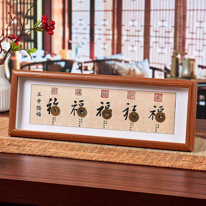 Buddha Stones, Fu-Figur, Fünf-Kaiser-Münzen, Glücks-Fotorahmen, Ornament, Heimdekoration - Stil 6 - Mitteldichte Faserplatte (13*40*4cm) - image 10