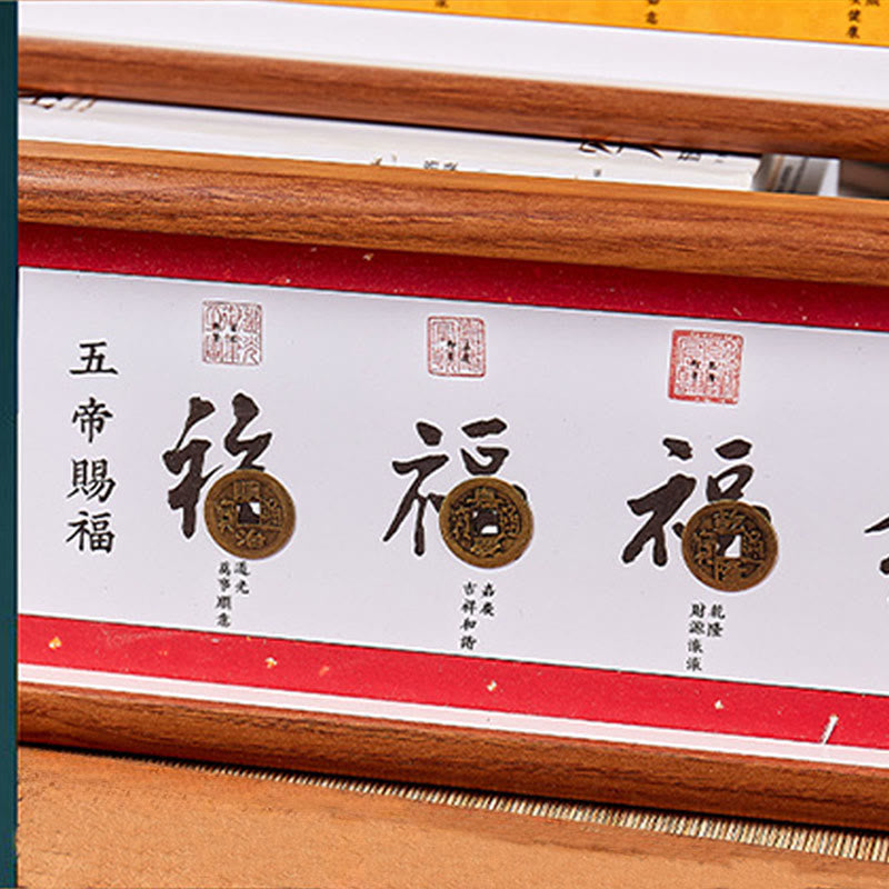 Buddha Stones, Fu-Figur, Fünf-Kaiser-Münzen, Glücks-Fotorahmen, Ornament, Heimdekoration - image 8