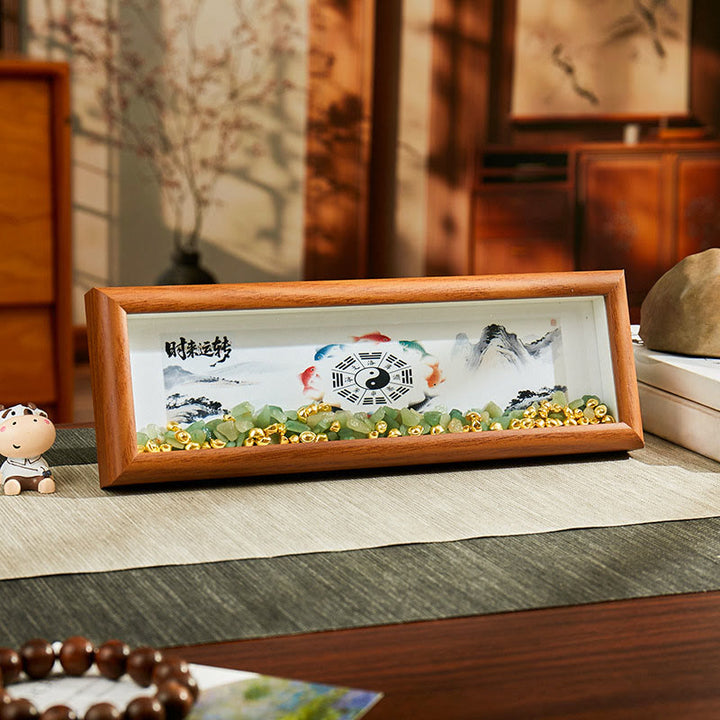 Buddha Stones, grüner Kristall, Bagua, Koi-Fisch, Yin-Yang-Symbol, Goldbarren-Fotorahmen, Ornament, Heimdekoration - Stil 3 - Mitteldichte Faserplatte (9 x 30 x 4 cm) - image 2