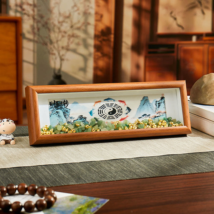 Buddha Stones, grüner Kristall, Bagua, Koi-Fisch, Yin-Yang-Symbol, Goldbarren-Fotorahmen, Ornament, Heimdekoration - Stil4 - Mitteldichte Faserplatte (9 x 30 x 4 cm) - image 3