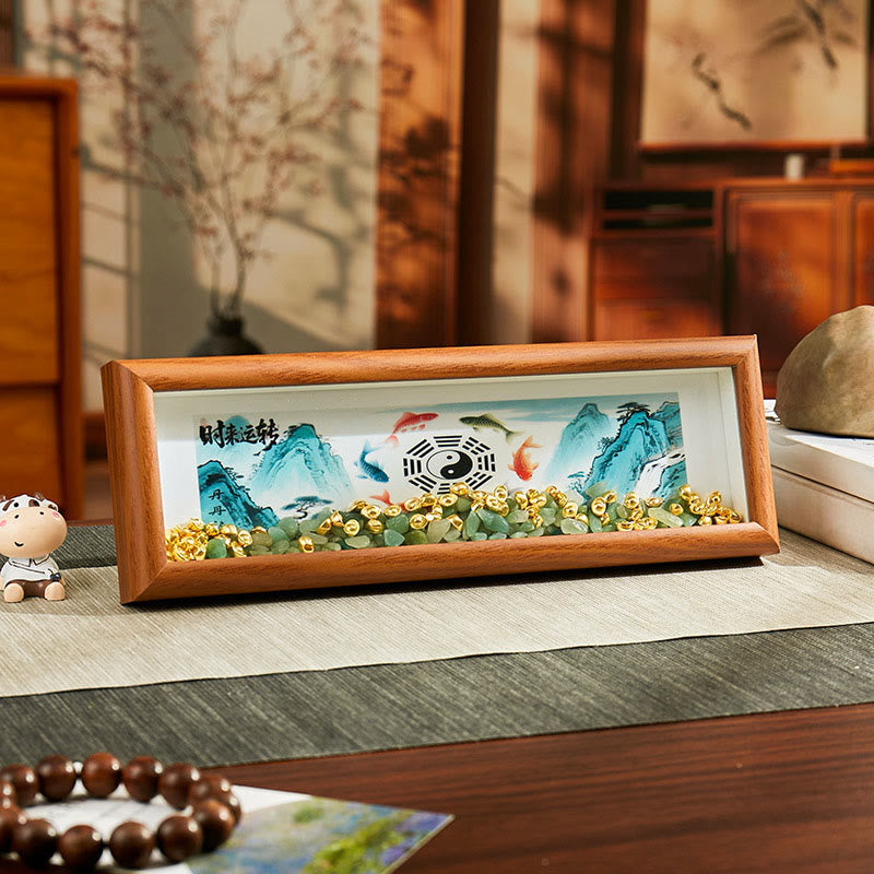 Buddha Stones, grüner Kristall, Bagua, Koi-Fisch, Yin-Yang-Symbol, Goldbarren-Fotorahmen, Ornament, Heimdekoration - Stil 5 - Mitteldichte Faserplatte (9 x 30 x 4 cm) - image 4