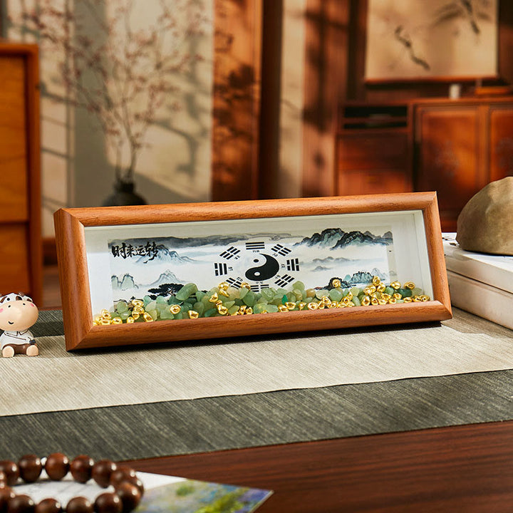 Buddha Stones, grüner Kristall, Bagua, Koi-Fisch, Yin-Yang-Symbol, Goldbarren-Fotorahmen, Ornament, Heimdekoration - Stil 6 - Mitteldichte Faserplatte (9 x 30 x 4 cm) - image 7