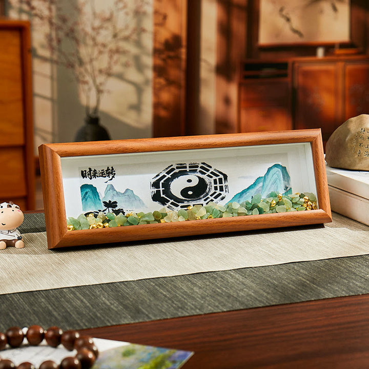 Buddha Stones, grüner Kristall, Bagua, Koi-Fisch, Yin-Yang-Symbol, Goldbarren-Fotorahmen, Ornament, Heimdekoration - Stil7 - Mitteldichte Faserplatte (9 x 30 x 4 cm) - image 8
