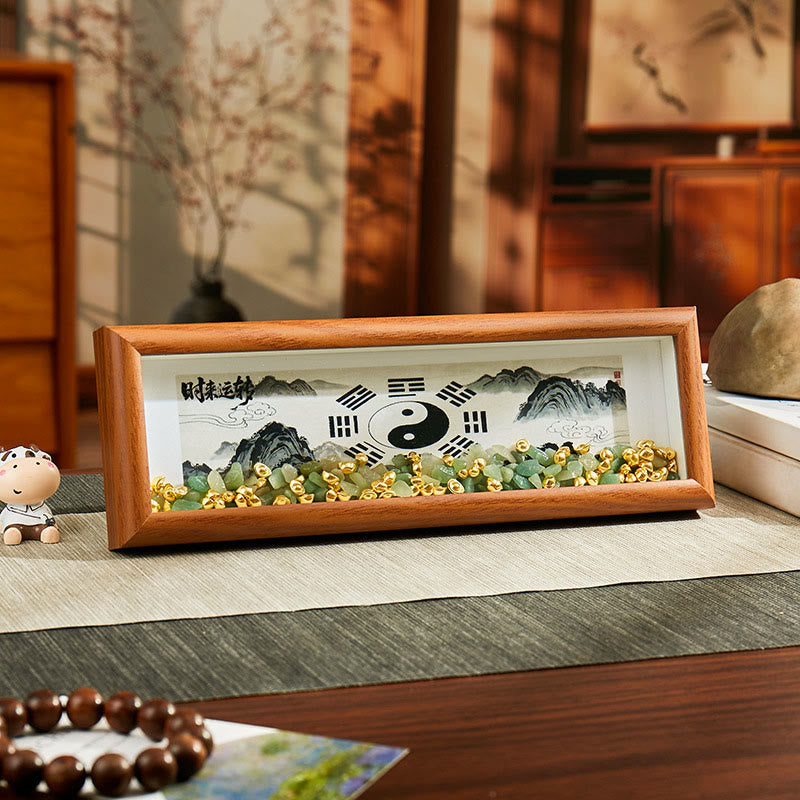 Buddha Stones, grüner Kristall, Bagua, Koi-Fisch, Yin-Yang-Symbol, Goldbarren-Fotorahmen, Ornament, Heimdekoration - Stil9 - Mitteldichte Faserplatte (9 x 30 x 4 cm) - image 11